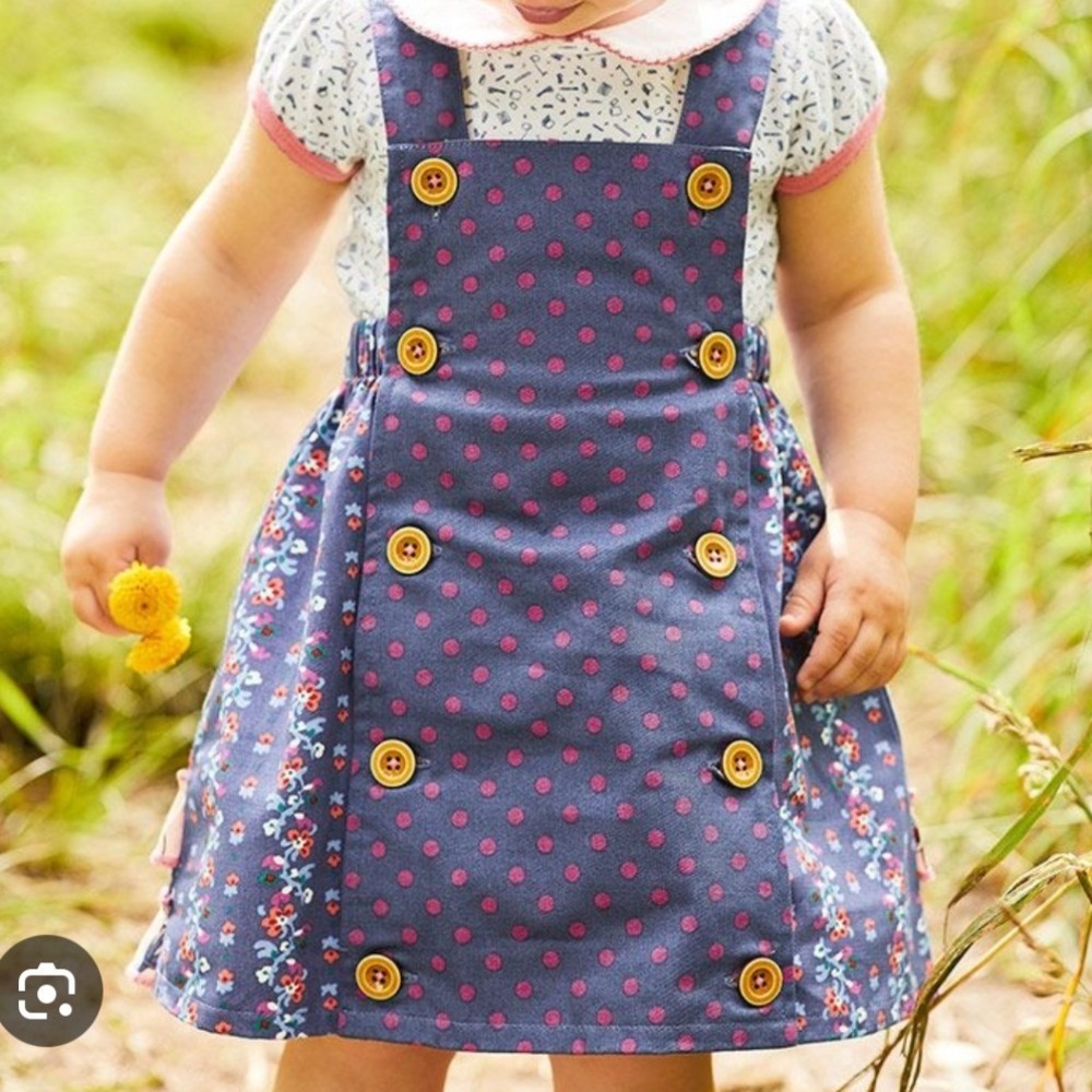 Matilda Jane Purple Polka Dot Floral Pinafore Jumper Dress 6-12M 26908D